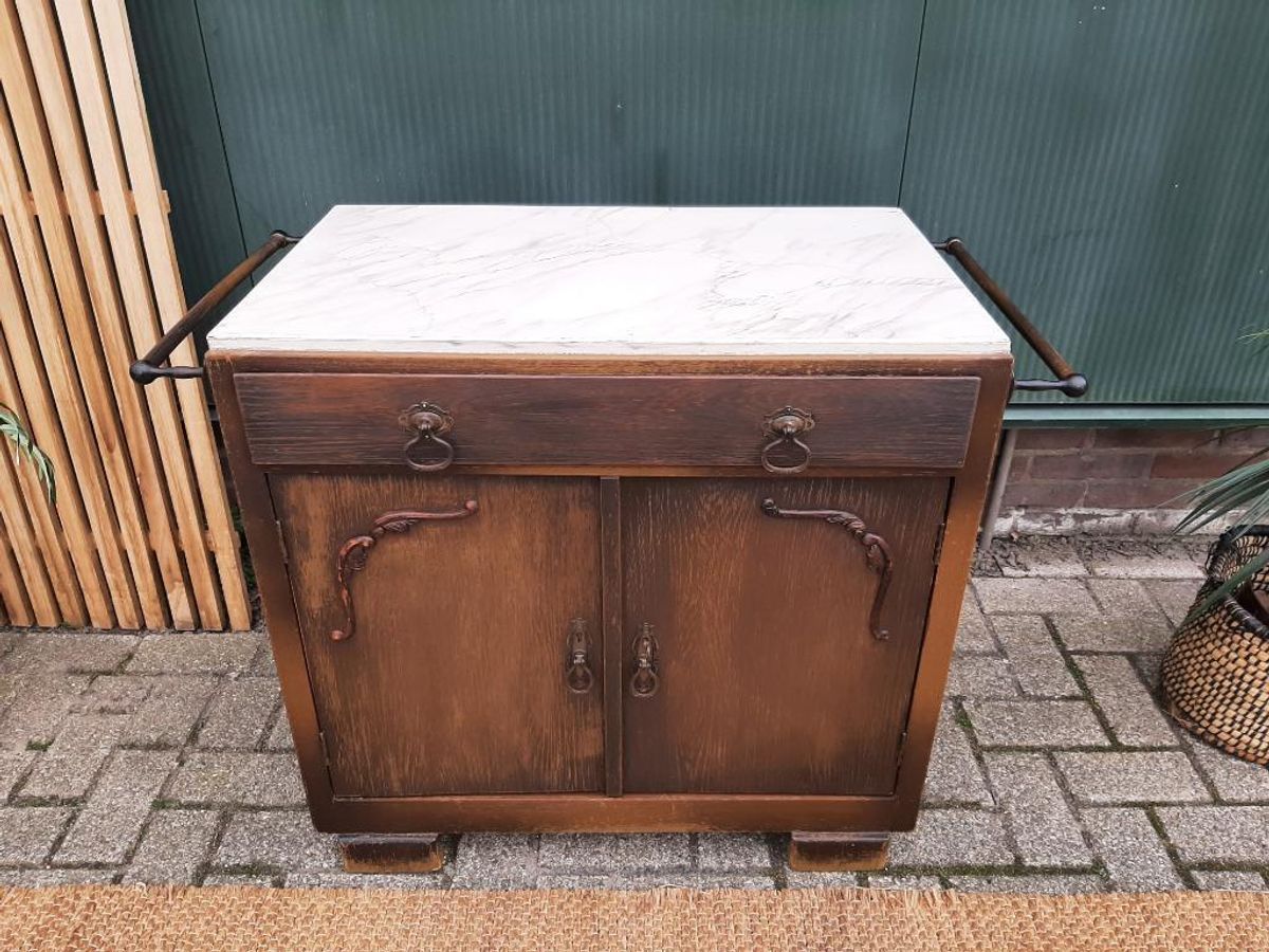 Karakteristiek Oud Kastje Houten Halkastje Badkamerkastje image 4