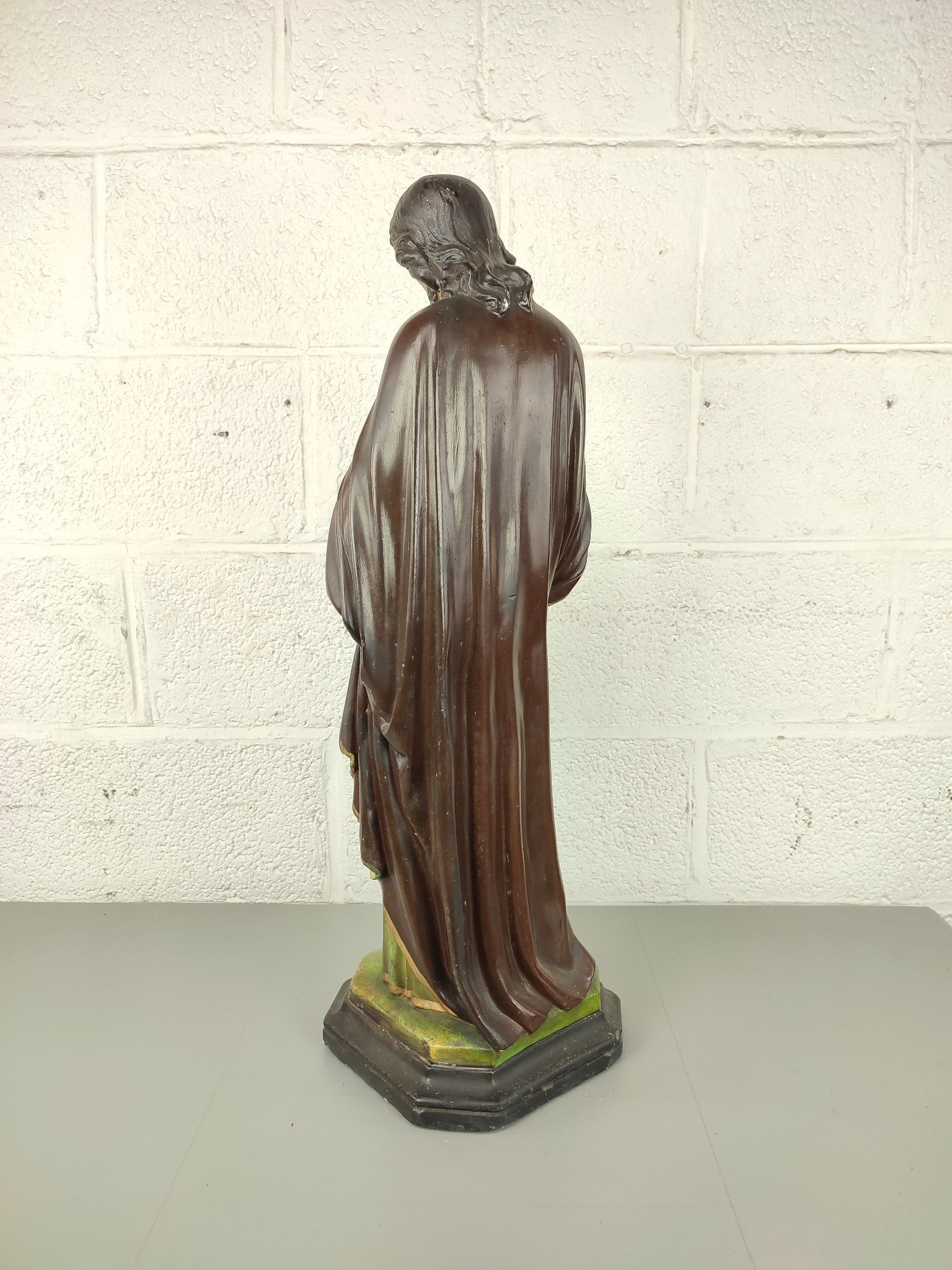 Groot Antiek Gipsen Beeld Jozef Met Kind image 7