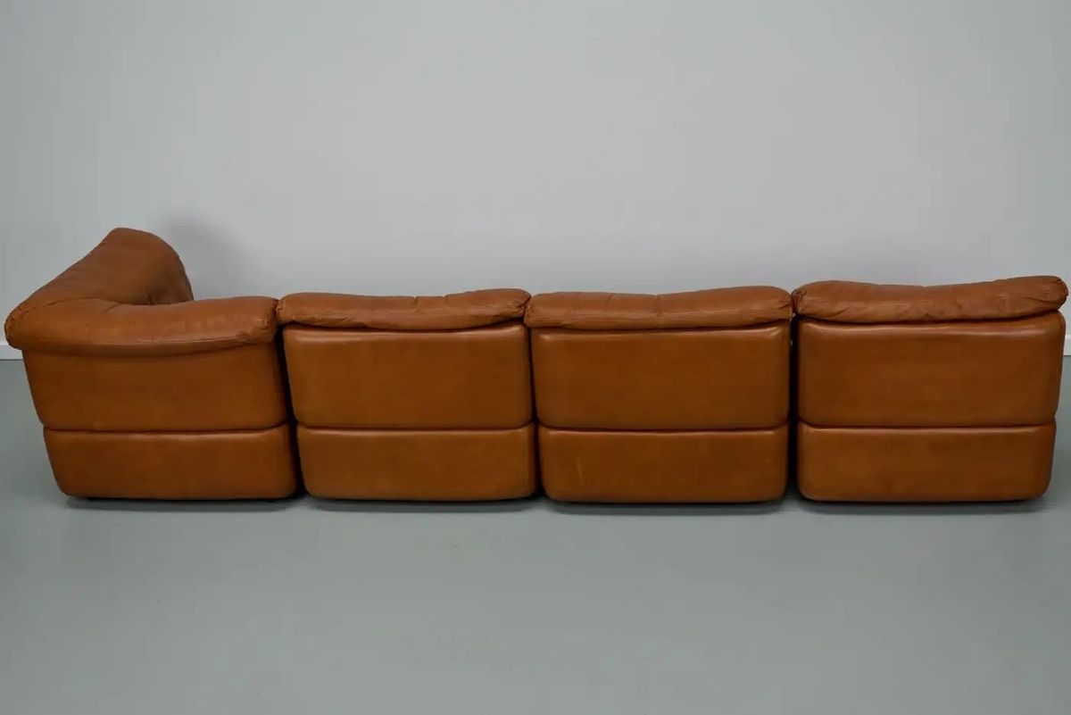Vintage Cognac Leren Modulaire Hoekbank Van <<<brand>>>, Duitsland 1970 image 15