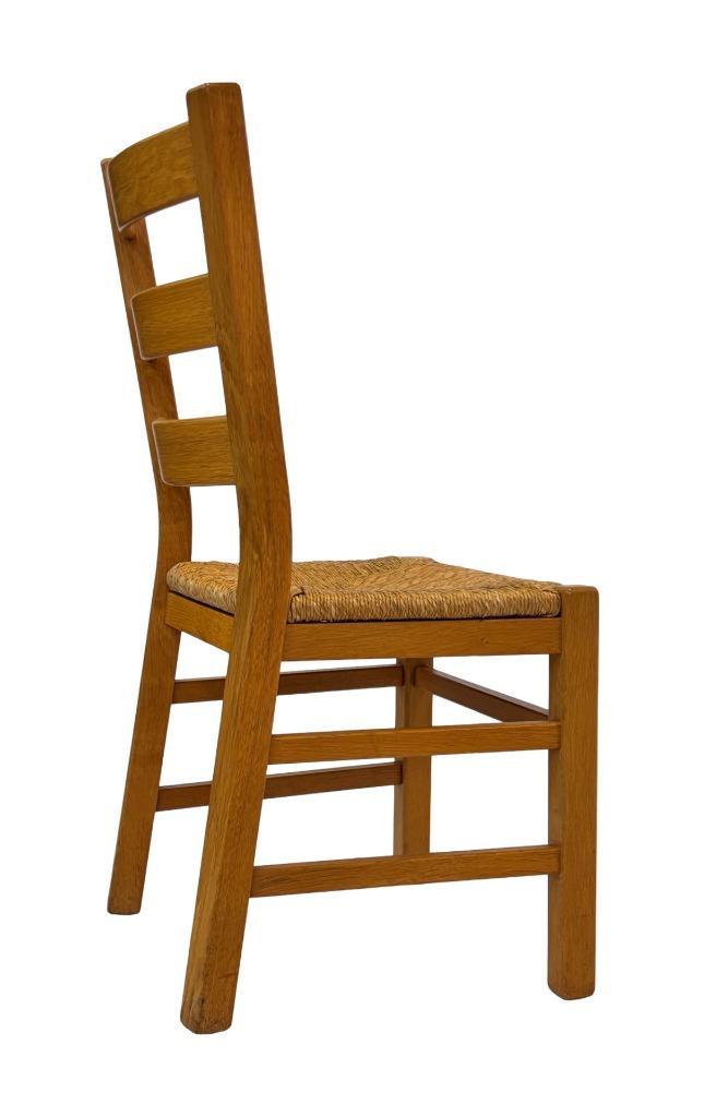 Vintage Set Van 6 Eetkamerstoelen Eiken En Riet Design image 10