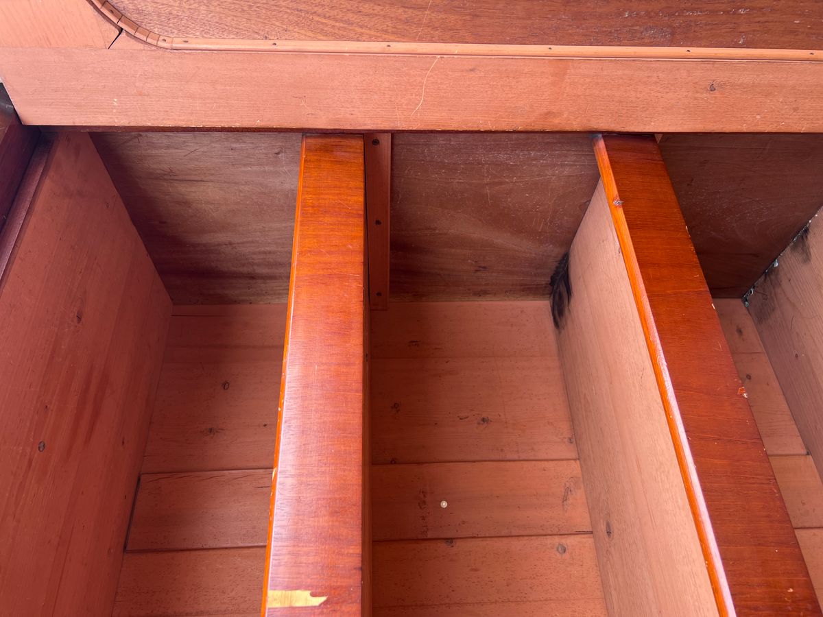 Heel Mooi Antiek Engels Mahonie Driedelig Kabinet, Met Planken En 3 Lades, 210 Cm Hoog image 14