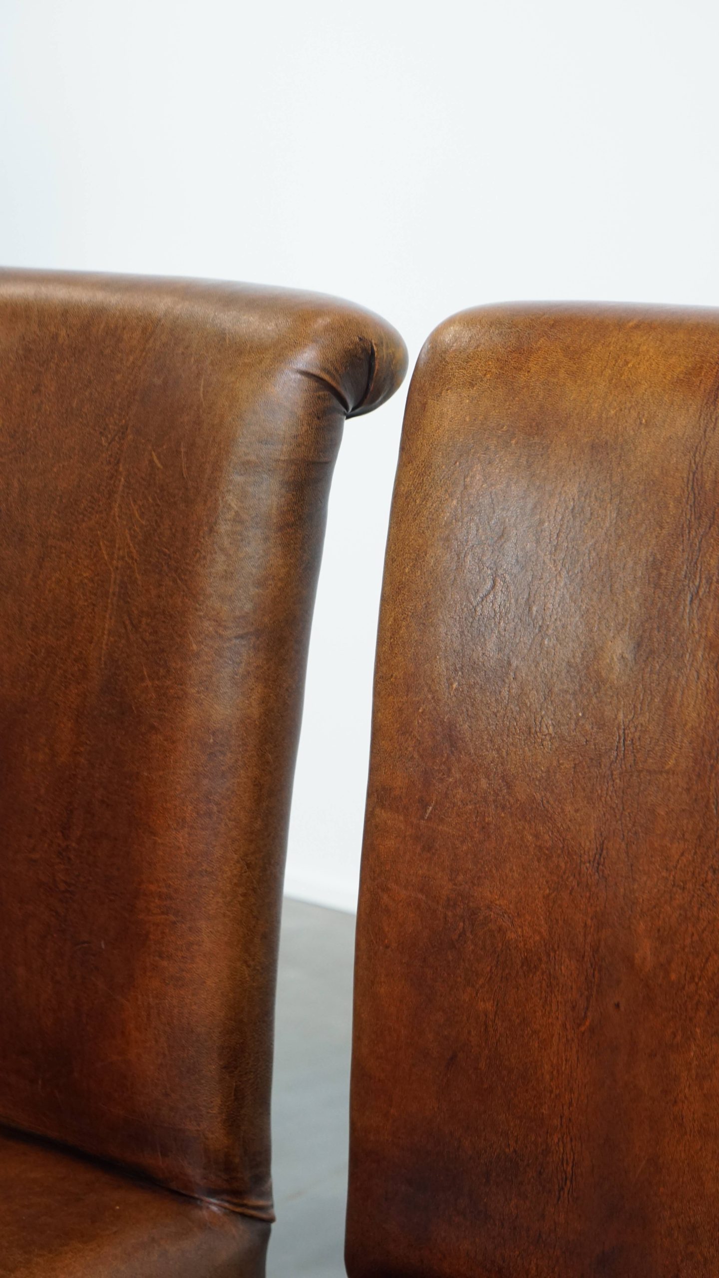 Set Van 6 Comfortabele, Statige Eetkamerstoelen Van Schapenleer image 11