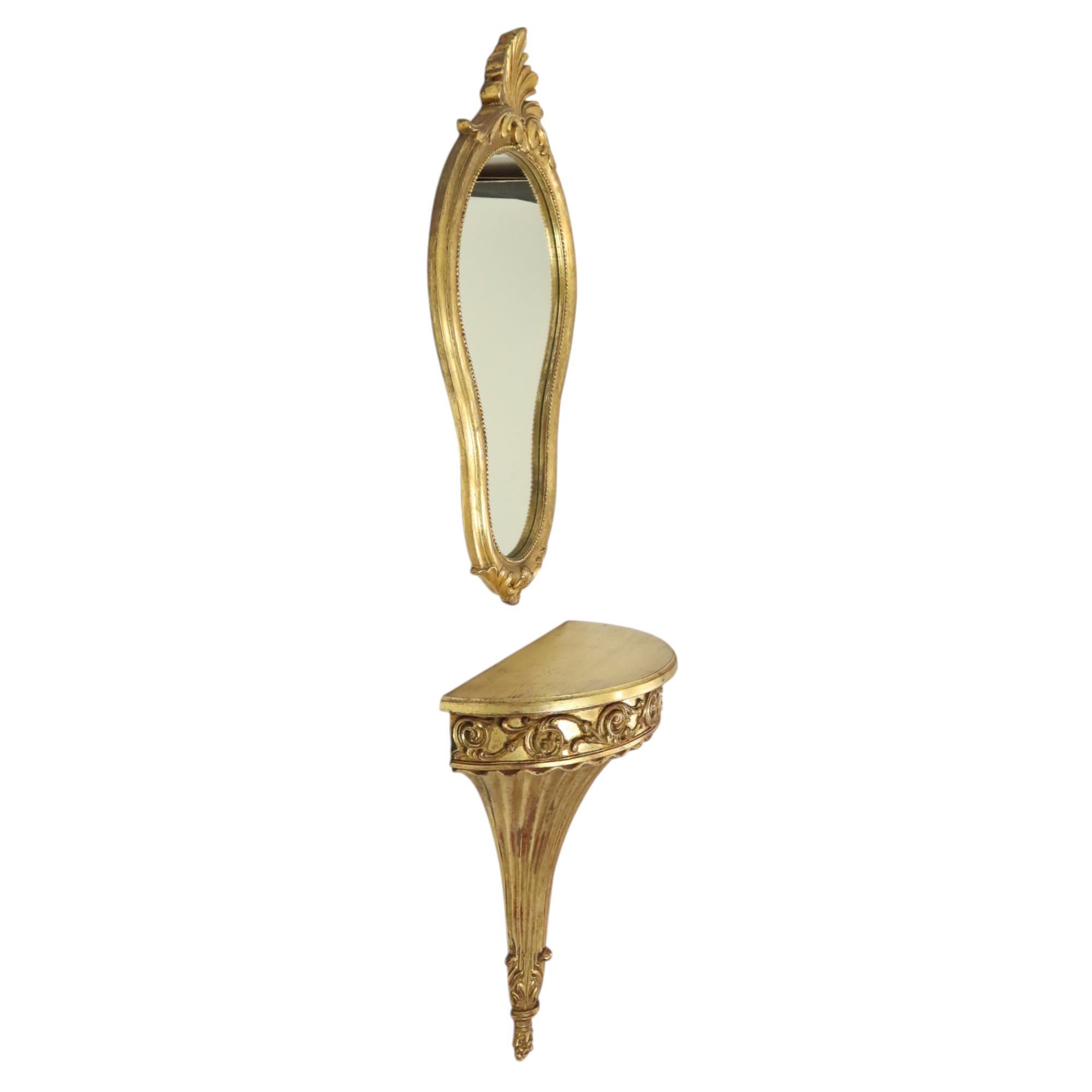 Vergulde Barok Stijl Spiegel Met Console Acanthus Frankrijk image 15