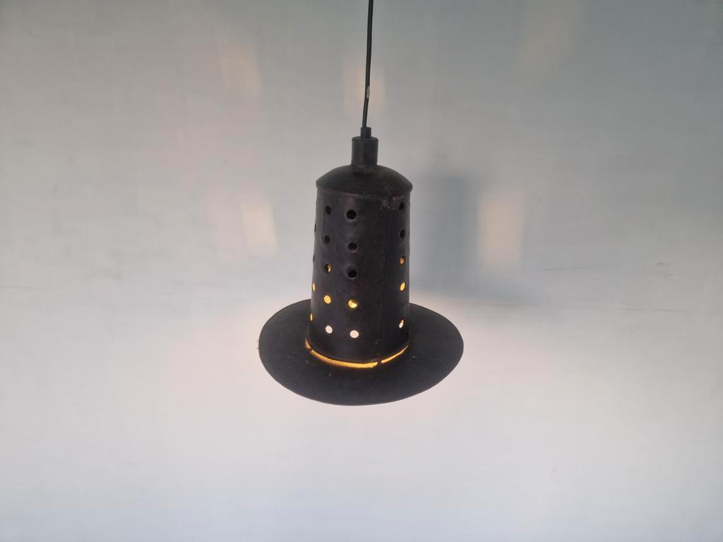 Vintage Metalen Brutalist Hanglamp image 6