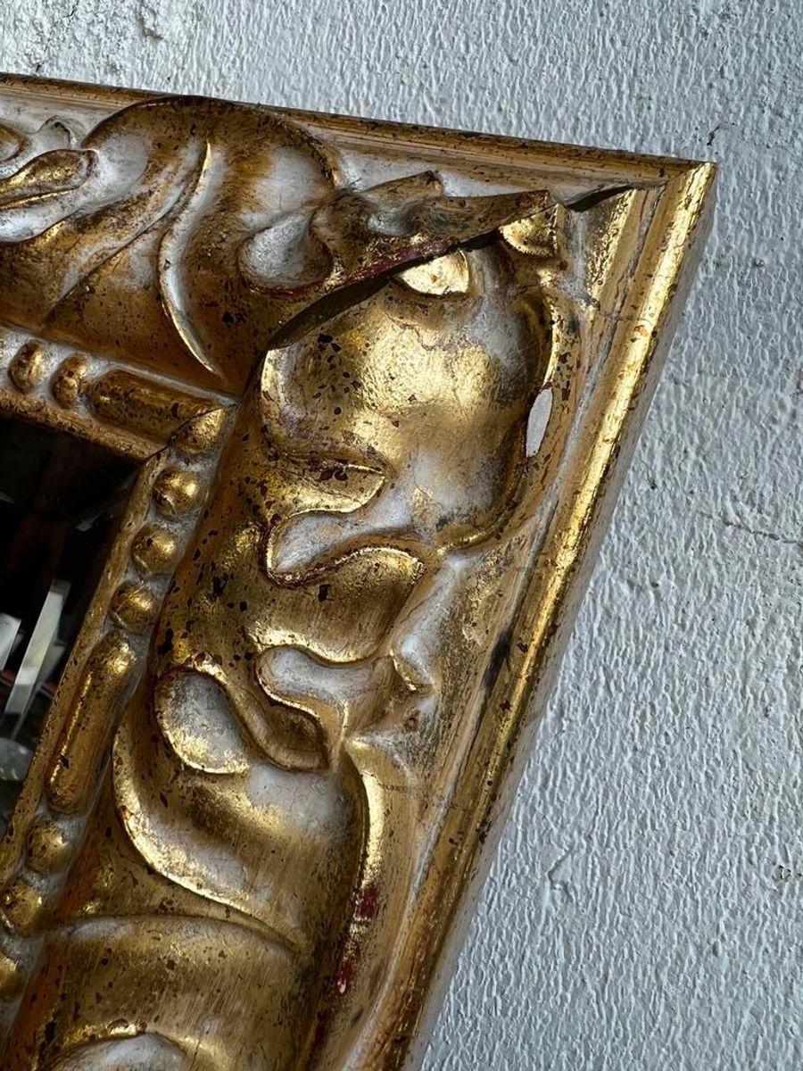 Vintage Geslepen Spiegel In Houten Kader In Het Goud image 9