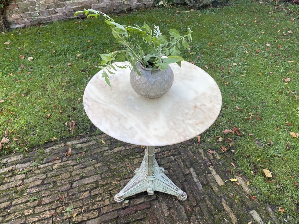 Schitterende Bistrotafel Tuintafel Met Marmer Art Deco 1930 Frans image 3