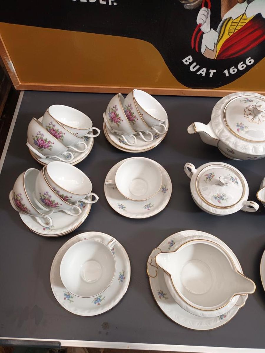 Klassiek Parelmoer Porselein Servies Tsjecho-slowaaks image 2