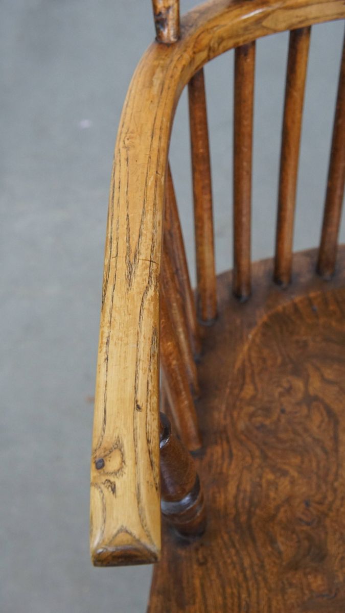 Geweldige Set Van 6 Antieke Engelse Windsor Stickback Chairs Uit De 19e Eeuw image 8