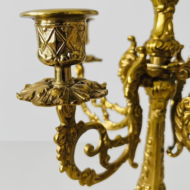 Gotische Messing Candelabra Met Vijf Armen Barok image 6