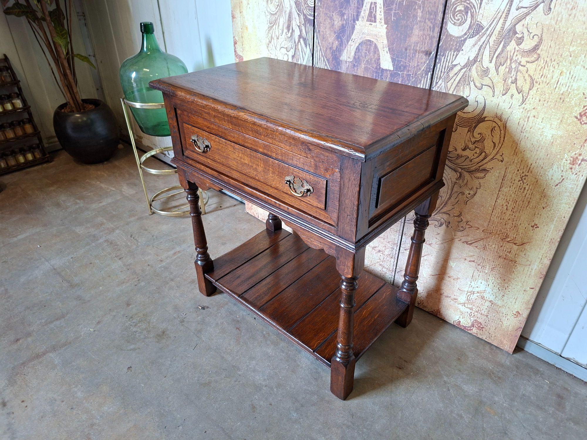 Antiek Klassieke Engels Sidetable, Haltafel, Wandconsole Afm.65x39m En 71cm Hoog. image 3