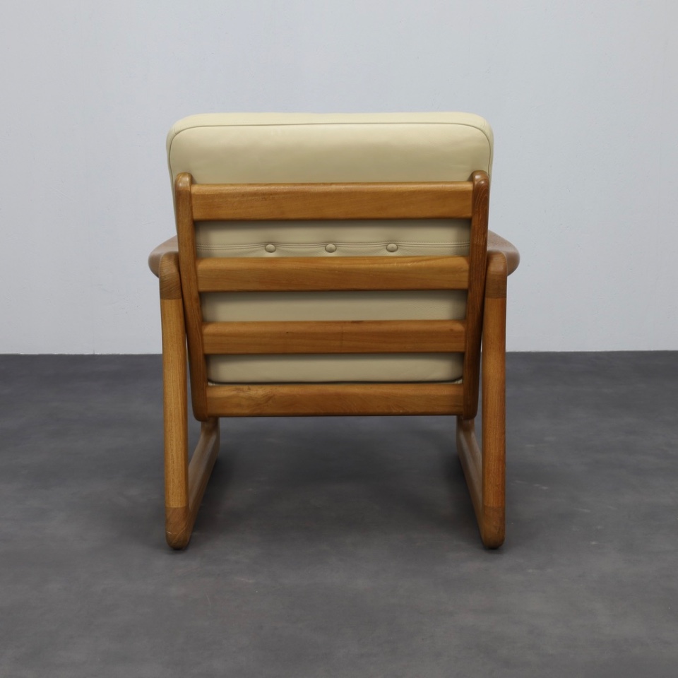 Lounge Chair With Ottoman In Leather By Poul Jeppesen For Holstebro Denmark, 1970S image 7