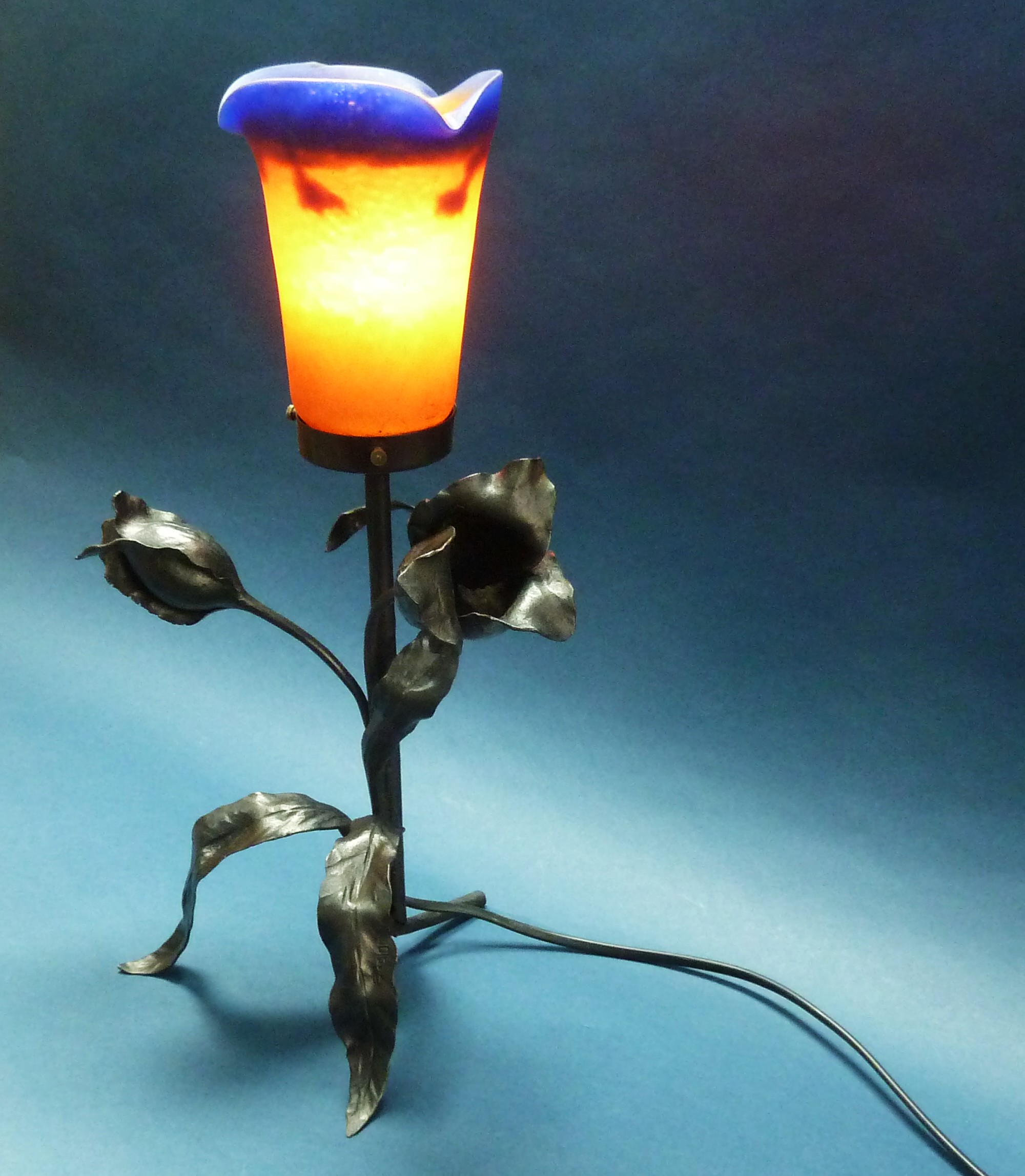 Art Deco Wrought Iron Lamp François Carion image 3