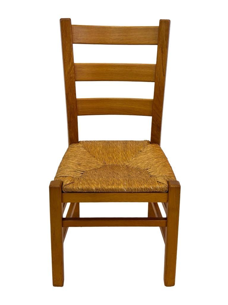 Vintage Set Van 6 Eetkamerstoelen Eiken En Riet Design image 24