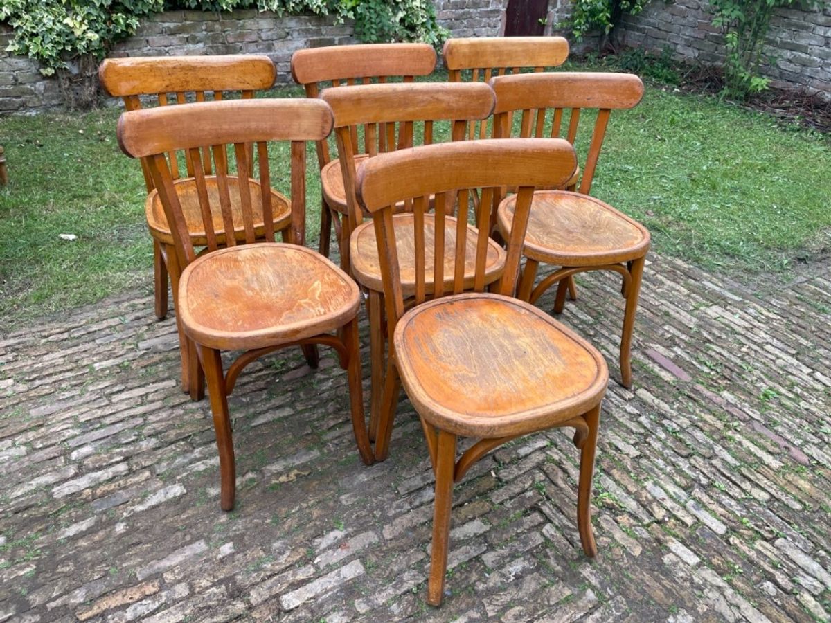 6 + 1 Baumann Bistrostoelen Keukenstoeln Café Stoelen Frans image 20