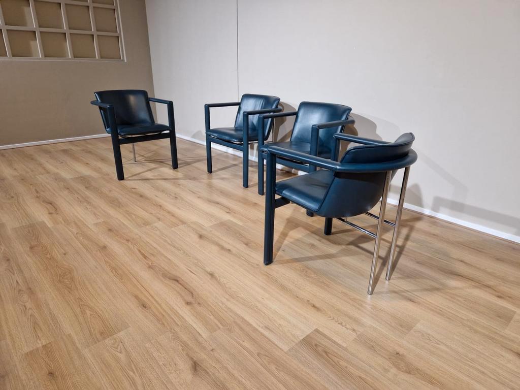 4X Leolux Cachucha - Eetkamerstoelen - Groen -Leder - Design image 3
