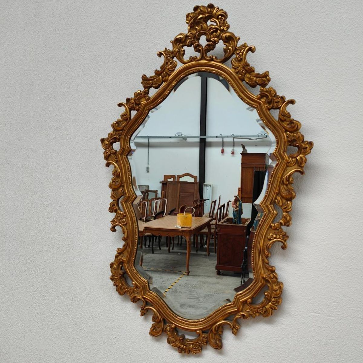 Vintage Barok Brocante Rococo Spiegel Schouwspiegel Facet 13 image 2