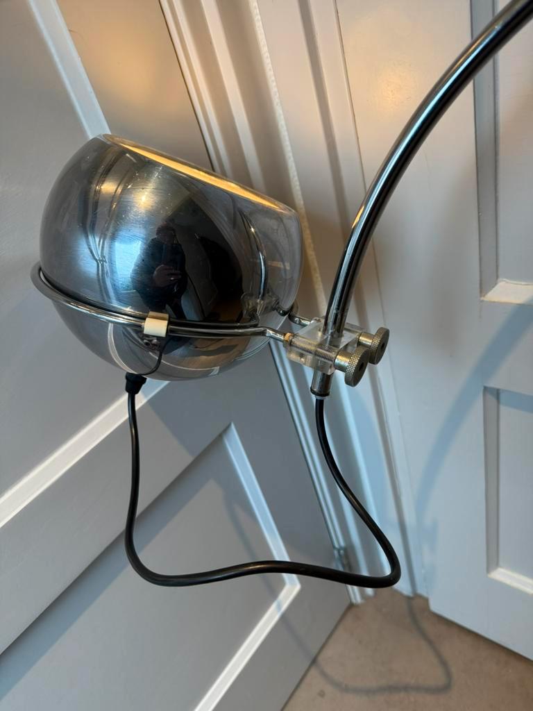 Gepo Amsterdam Booglamp, Jaren '70. Eyeball In Chroom. image 7
