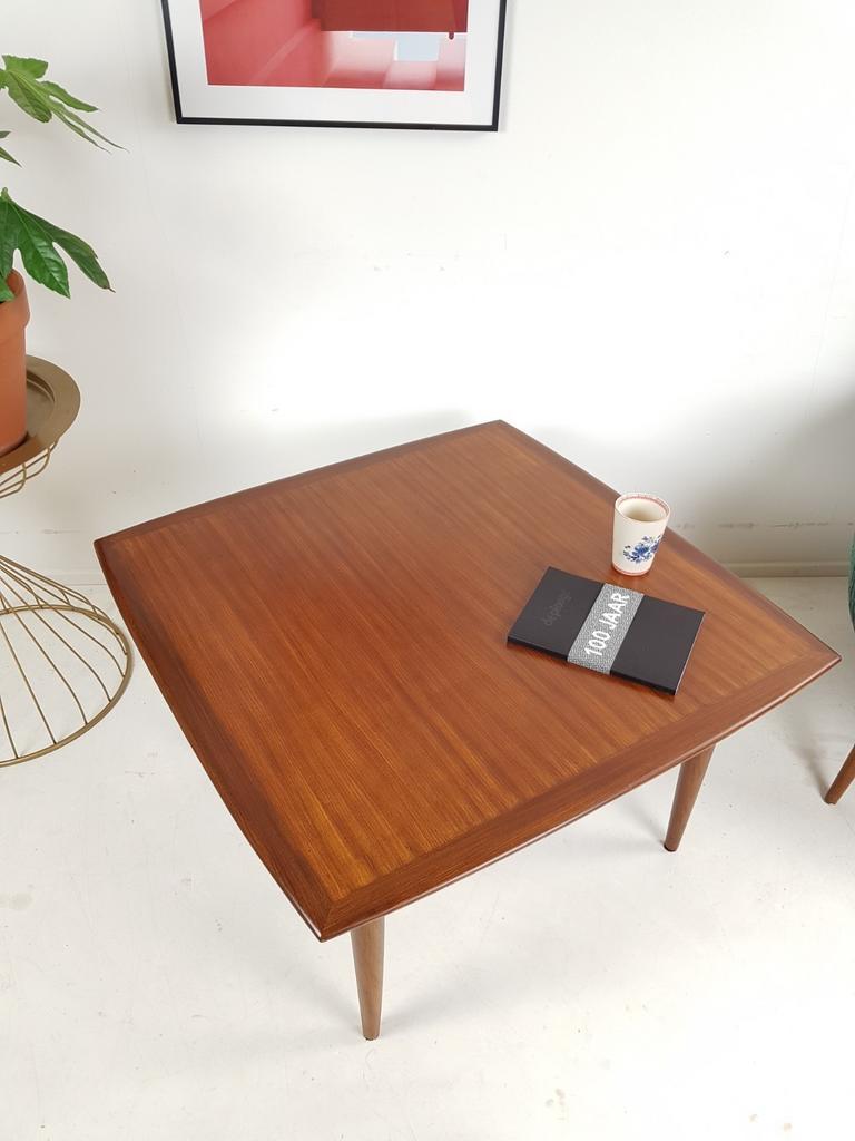 Vintage Teak Houten Salontafel Vierkant Deens Design image 6