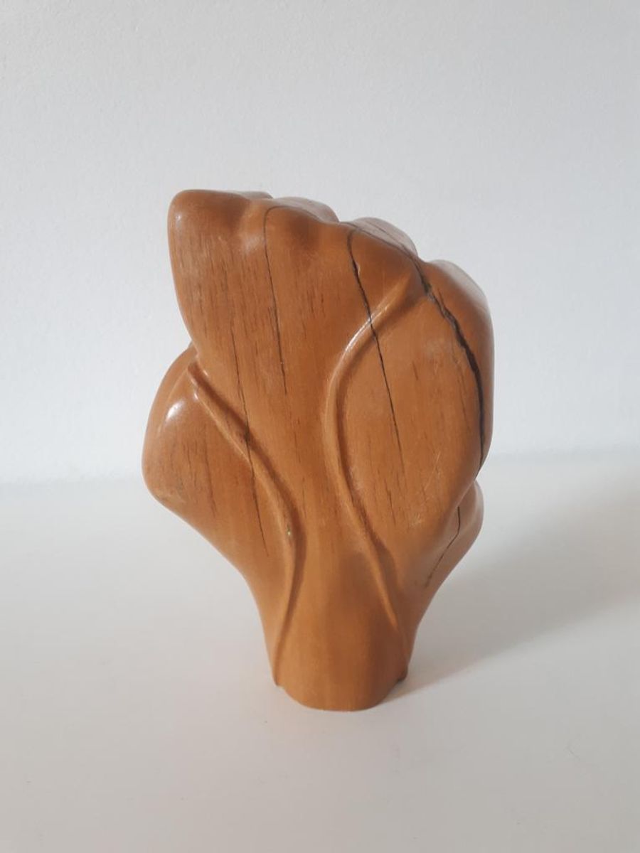 Reliving Vintage Houten Beeld Vuist Hand Beeldje Houtsnijwerk image 4