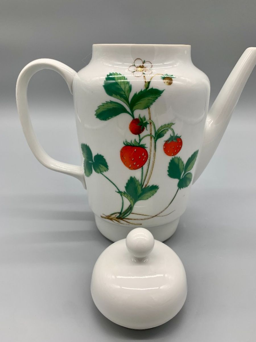 Vintage Koffiepot Strawberry Mz Porselein Czechoslovakia image 2