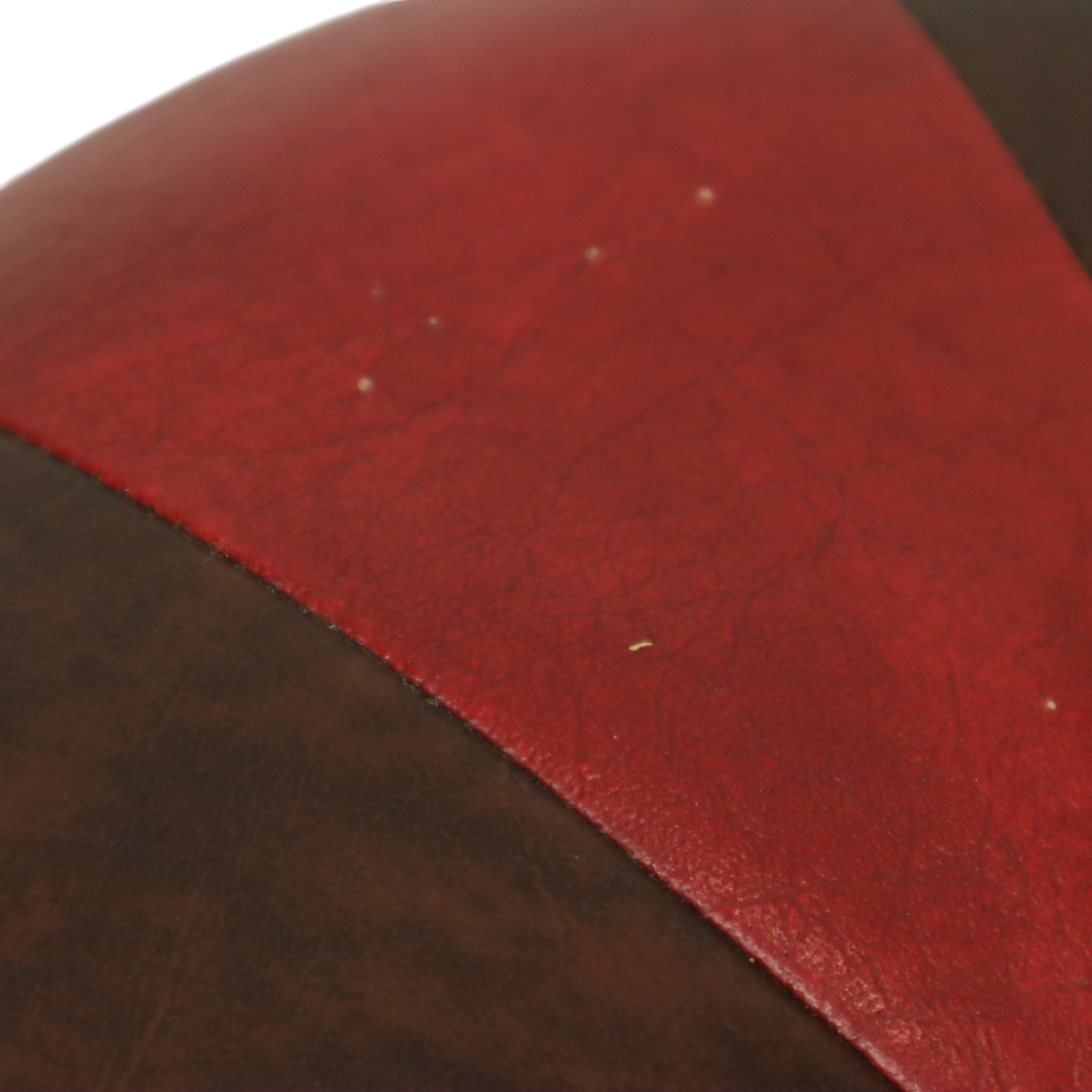 Ronde Vintage Poef Bruin Rood Tweekleurig Skai Sixties image 4
