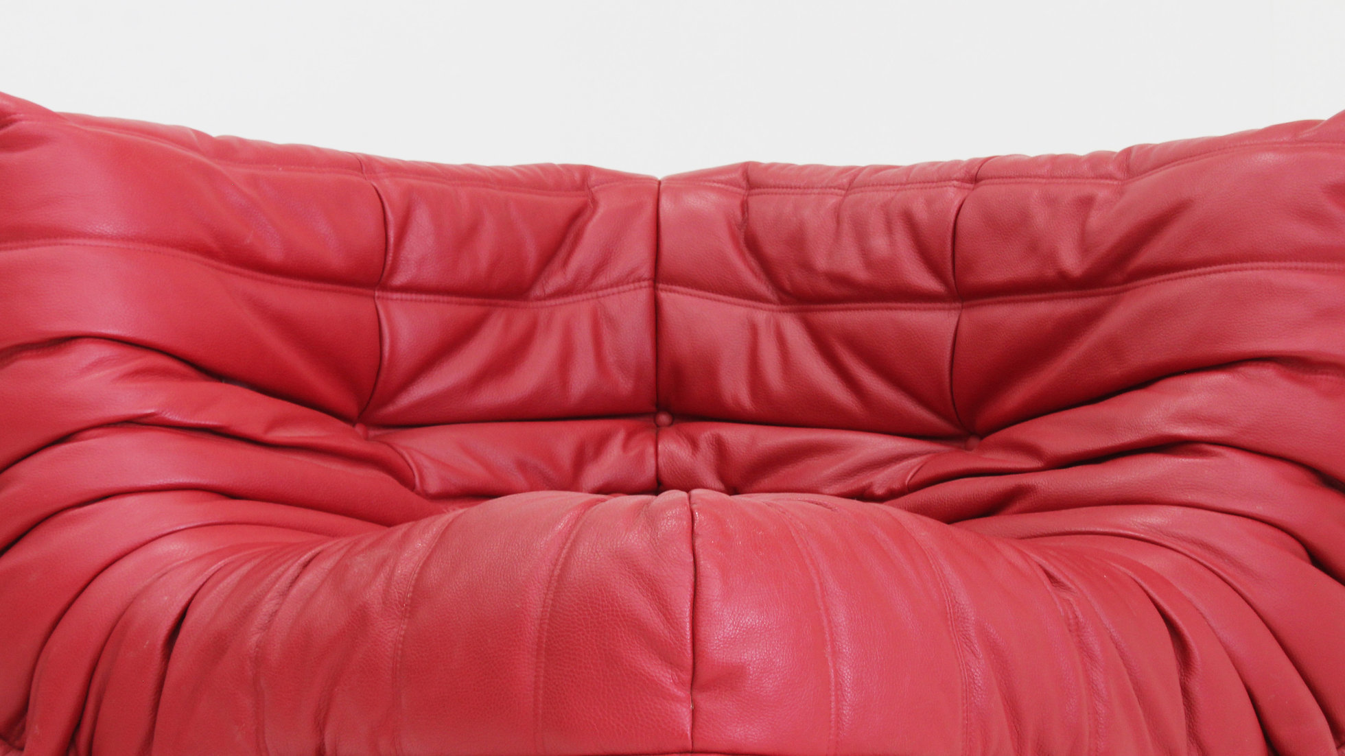 Togo Corner Chair Red Leather By Michel Ducaroy For Ligne Roset image 7