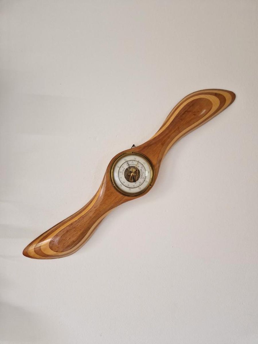 Vintage Barometer Propellor Vliegtuig image 2