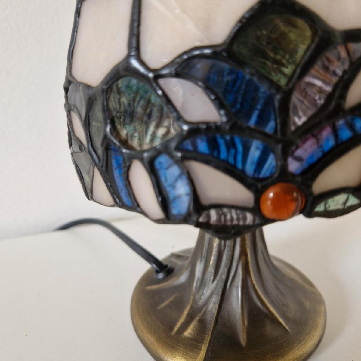 Vintage Glas In Lood Lampje Tiffany Stijl Lamp Schemerlamp image 8