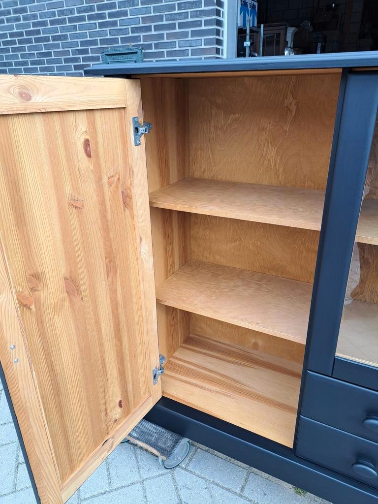 Mat Zwarte Grenen Dressoir Veel Opbergruimte image 7