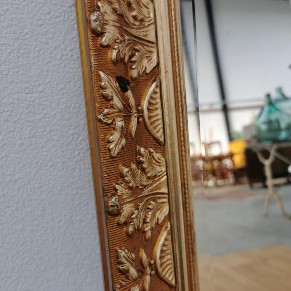 Grote Vintage Goudkleurige Hollywood Chic Schouwspiegel Spiegel Facet Geslepen image 17