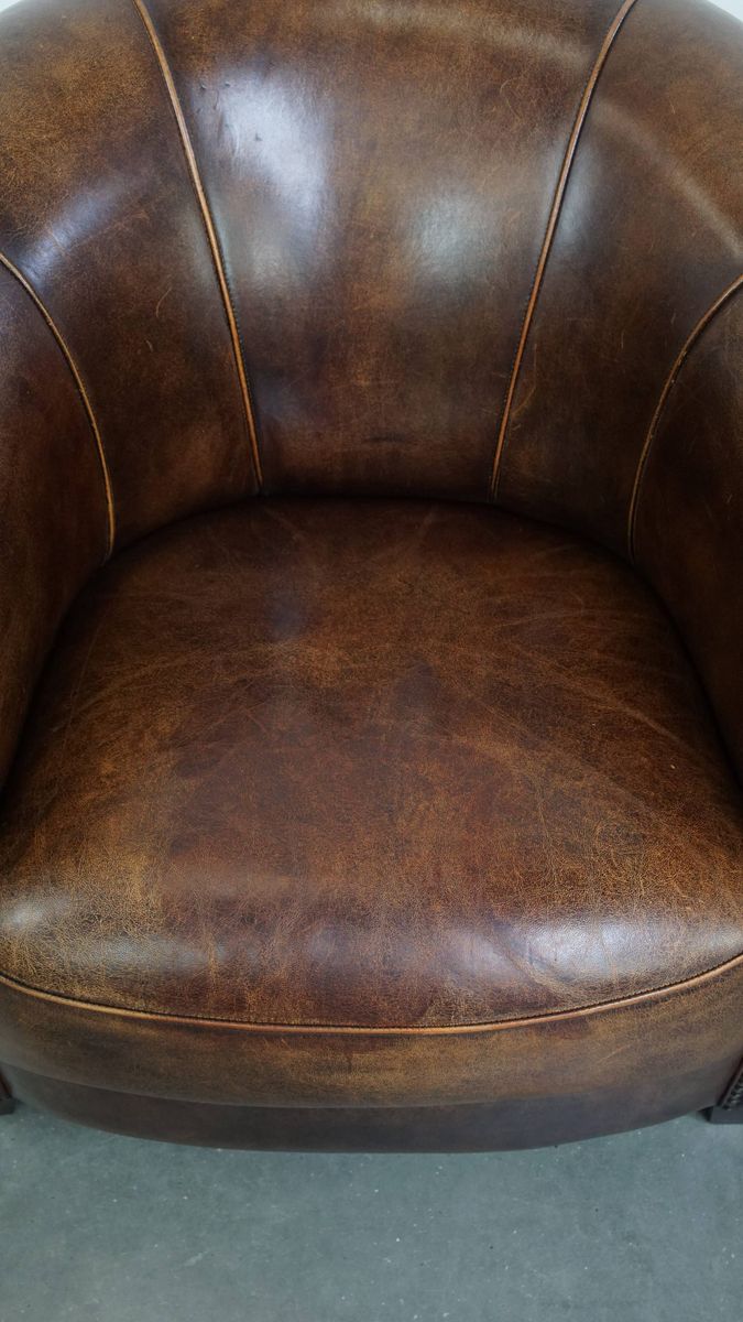Charmante En Unieke Set Van 2 Schapenleren Clubfauteuils Met Een Comfortabele Zit image 5