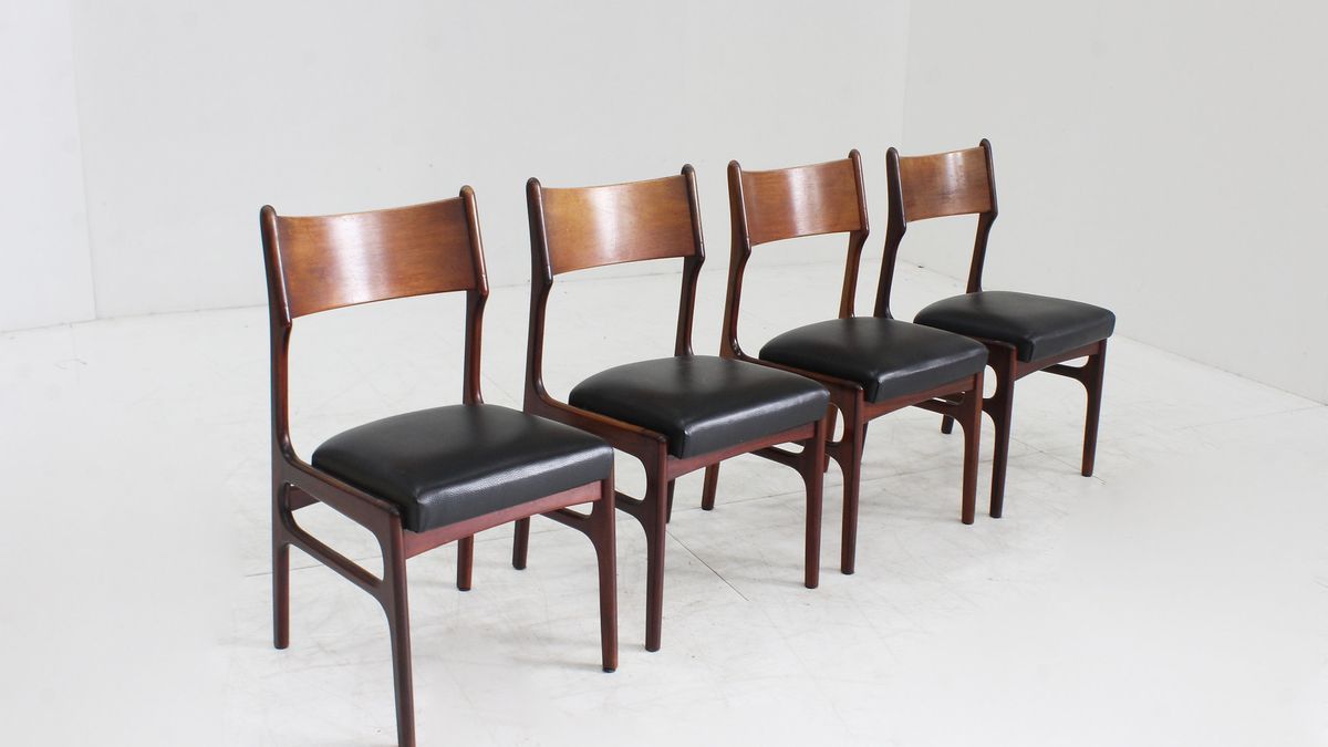 Set Of 4 Vintage Danish Teak Dining Chairs image 7