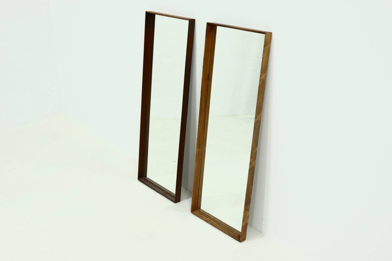 Large Scandinavian Rectangular Rosewood Mirror 1960s image 9
