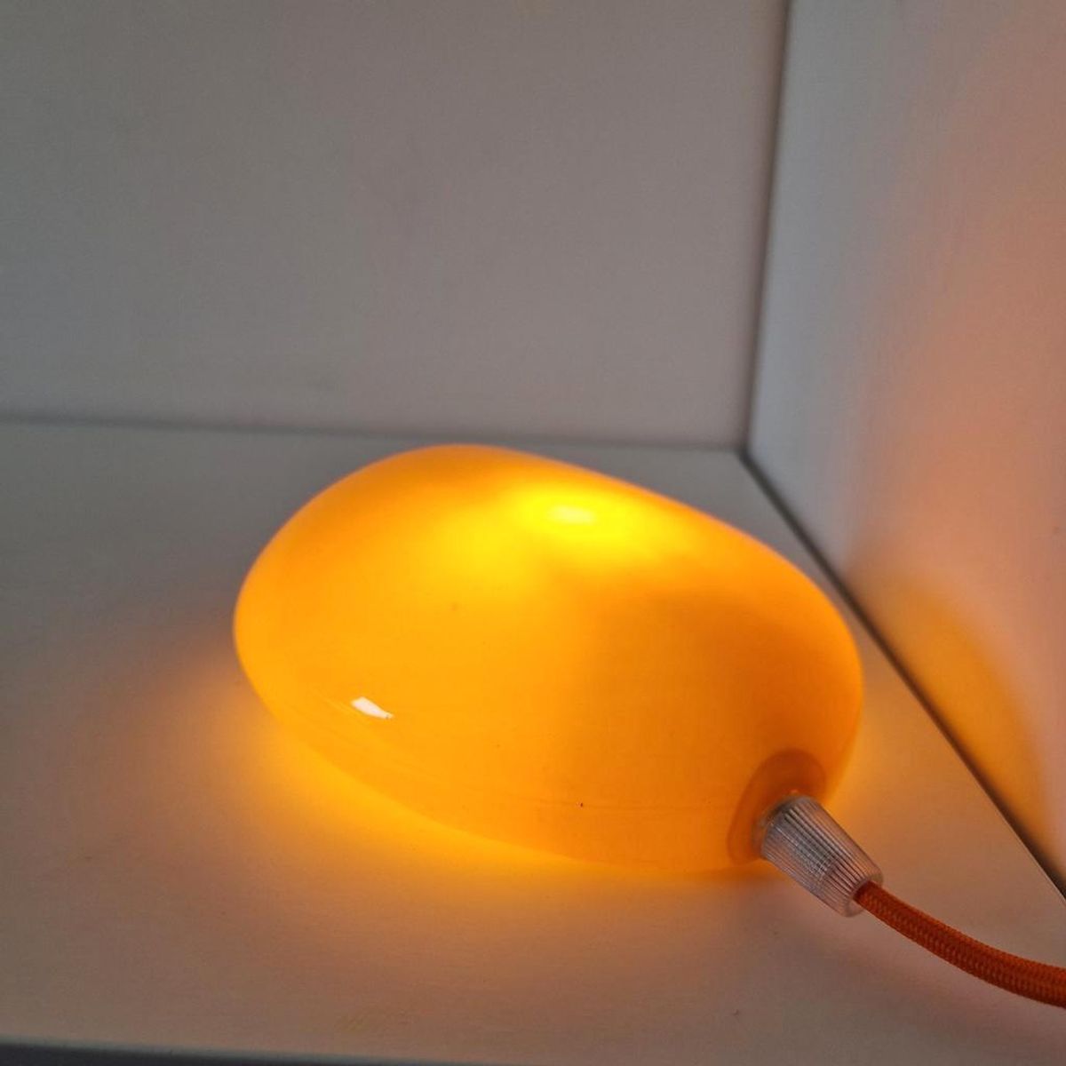Vintage Oranje Steen Lamp Esprit Desin Lamp Retro Lamp image 4