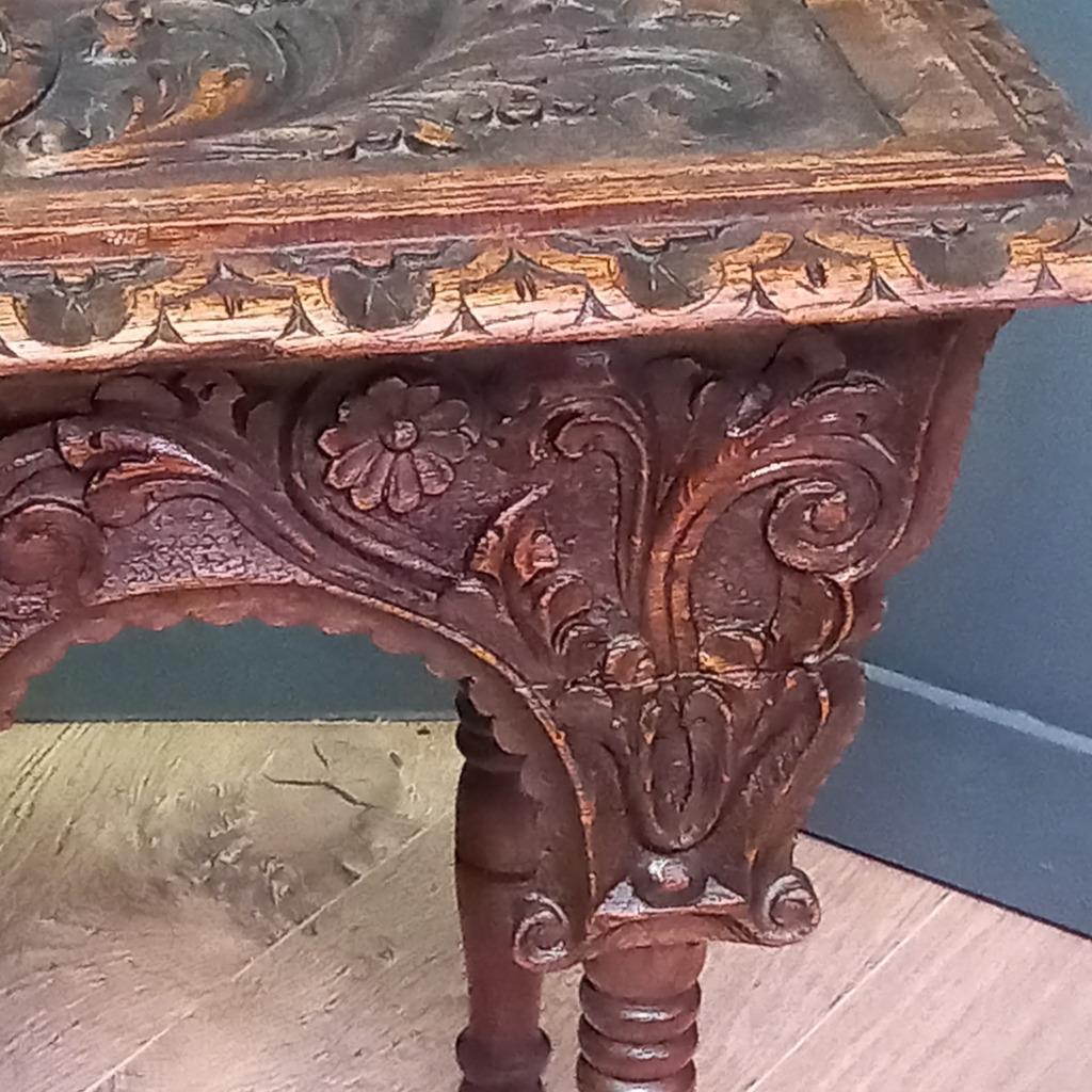 19e Eeuws Bedsteebankje C.q. -tafeltje image 12