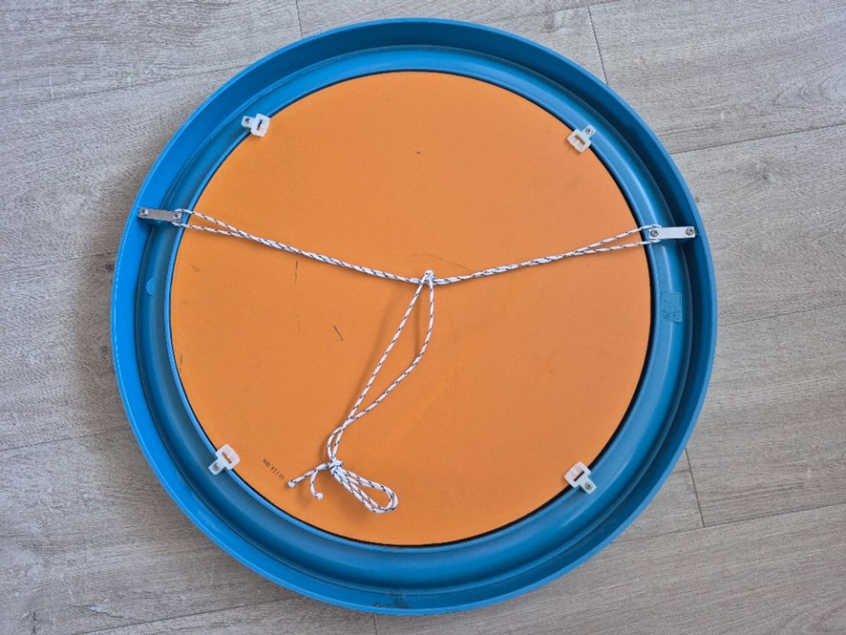 Carrara & Matta Spiegel. Vintage Xl Ronde Spiegel Blauw. image 12