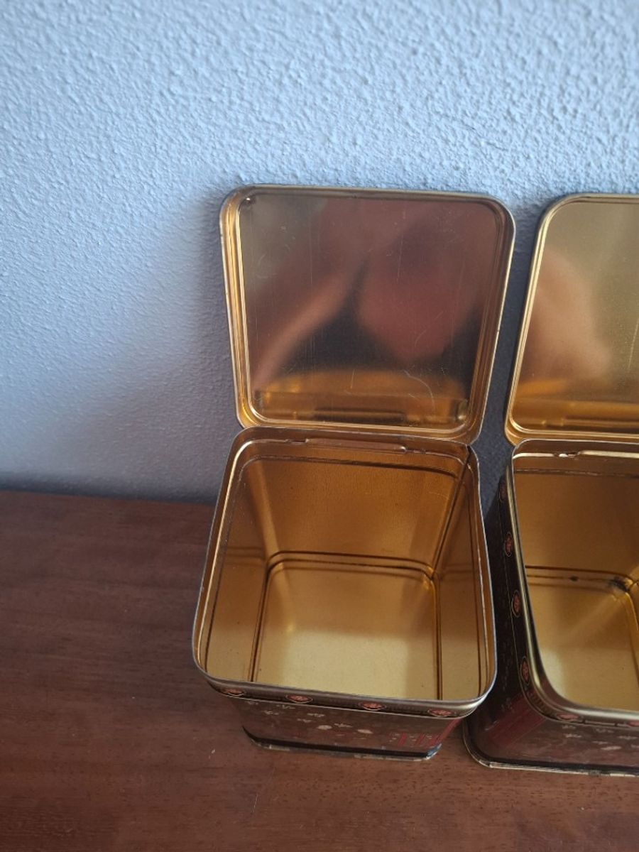 3 Grote Vintage Vierkanten Blikken Met Geisha, Kraanvogels En Kersenbloesem image 8