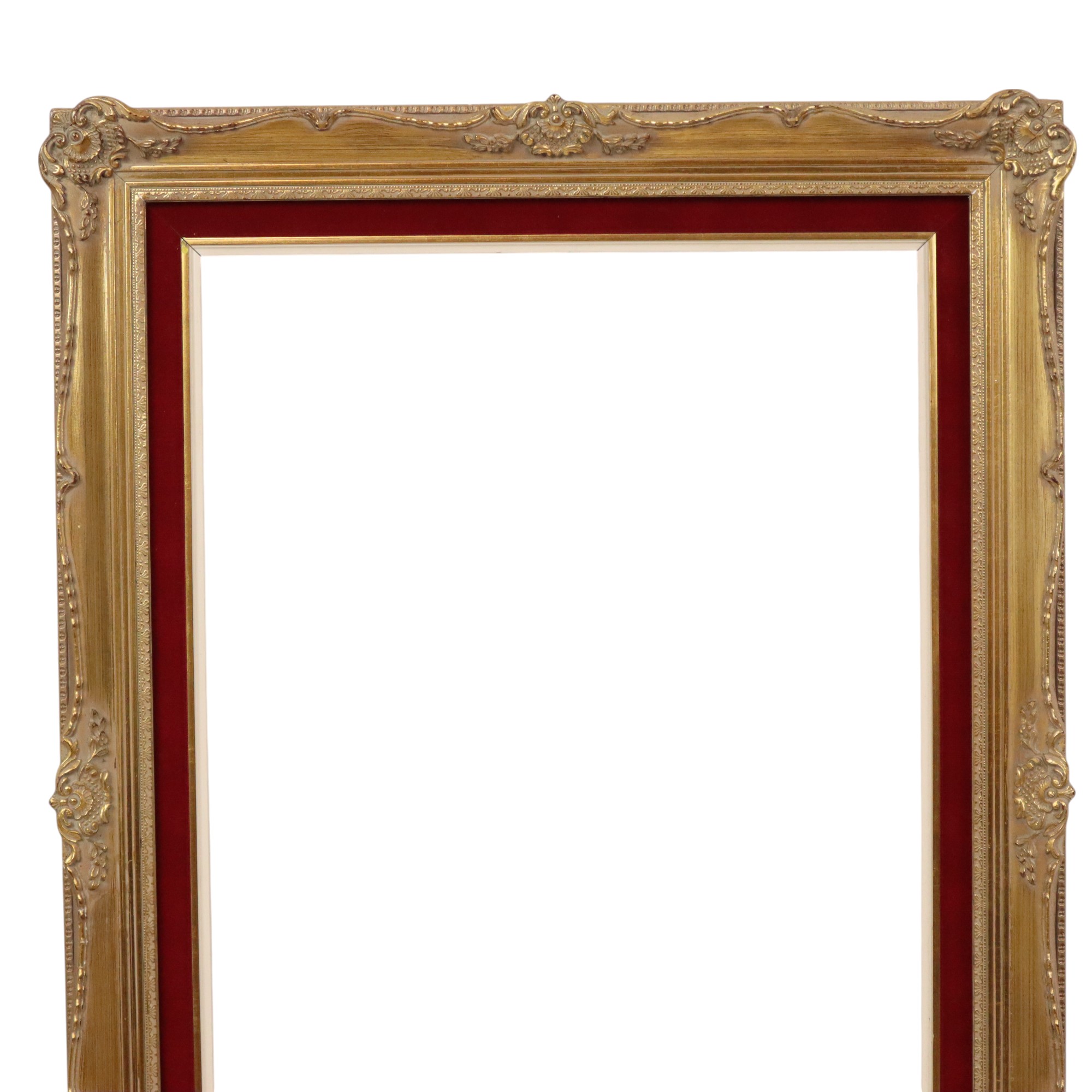 Vintage Vergulde Lijst Barok Stijl Rood Fluweel Klassiek 76x56cm image 3