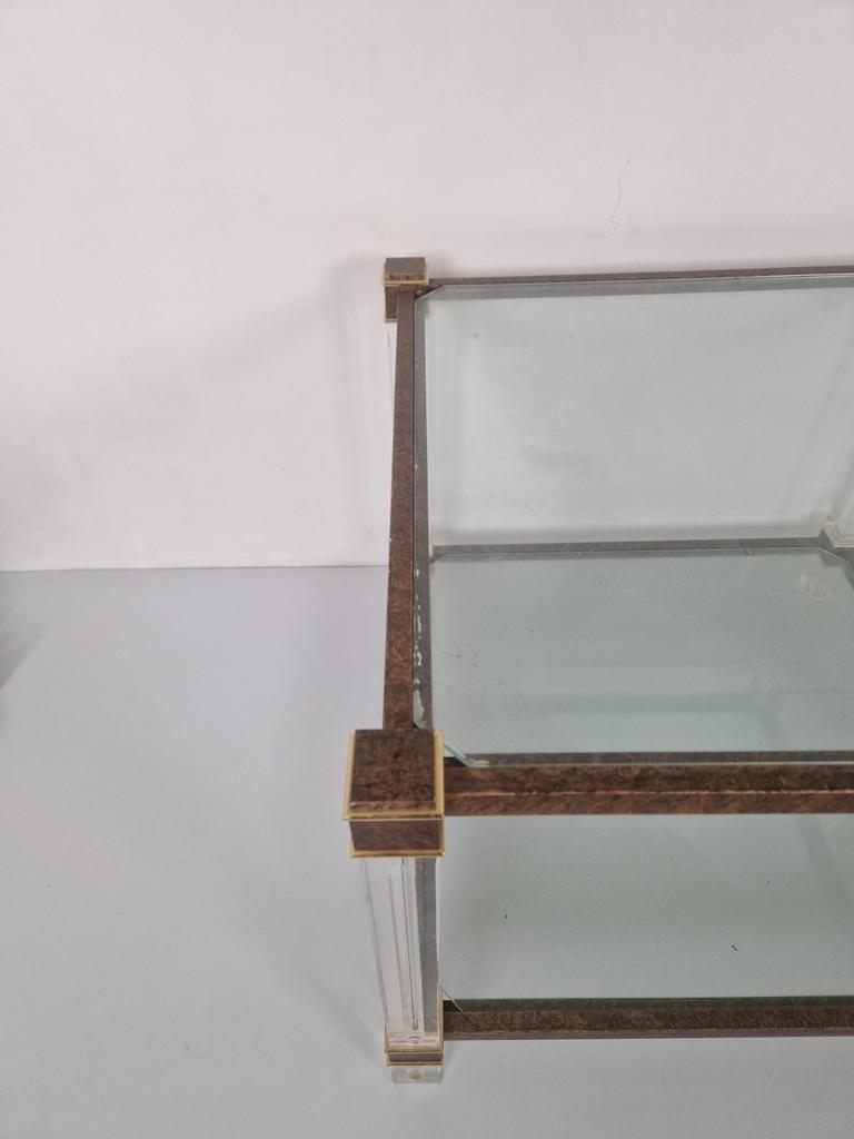 Hollywood Regency Glas En Perspex Bijzettafel Vintage image 4