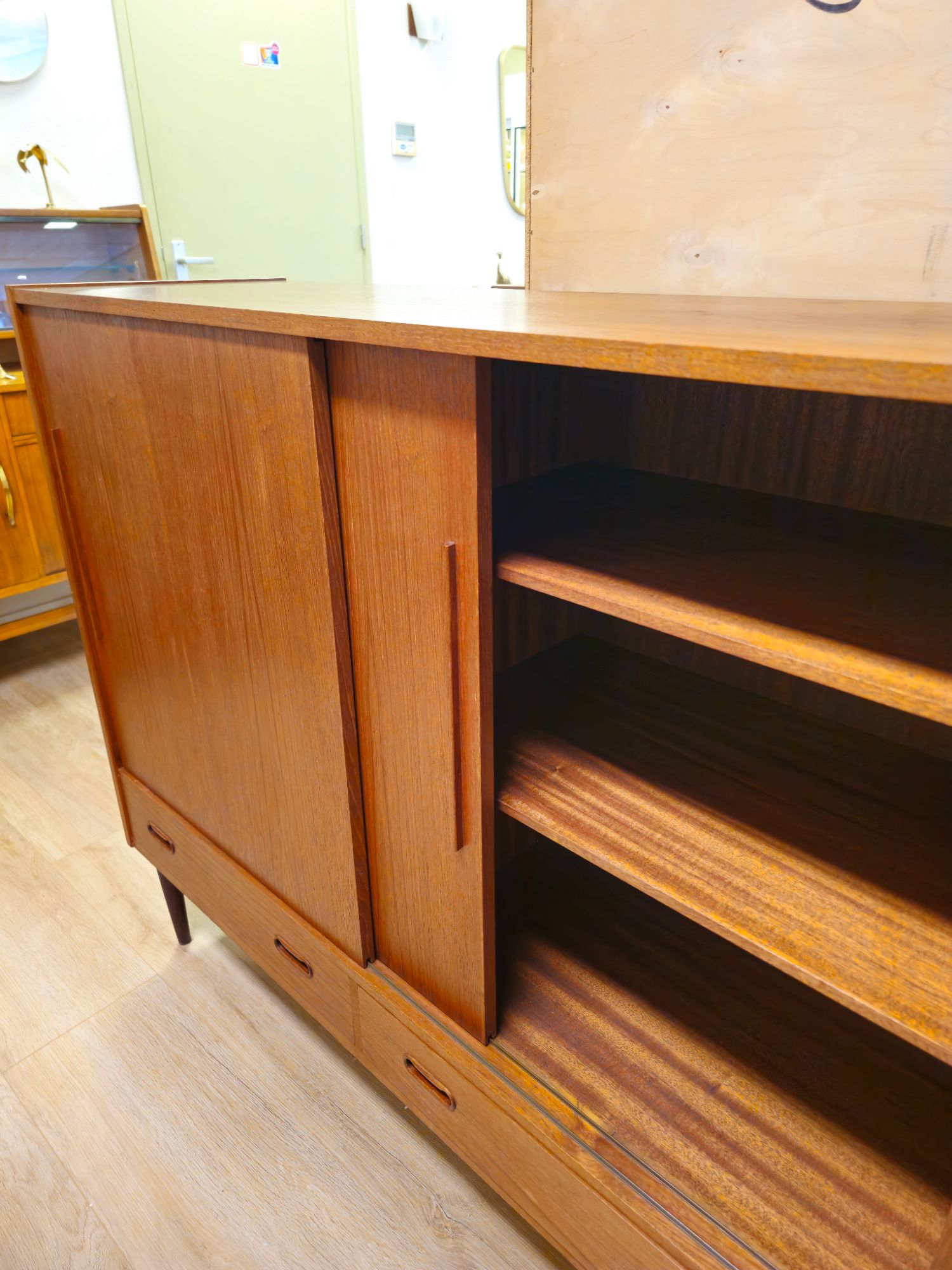 Vintage Deens Highboard Dressoir Teak Kast Kastje image 6