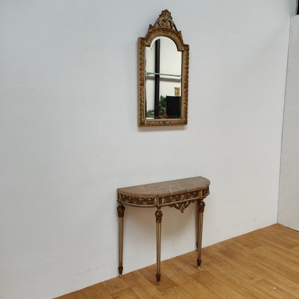 Barok Rococo Wandconsole Sidetable Met Marmer Blad En Spiegel 03 image 11