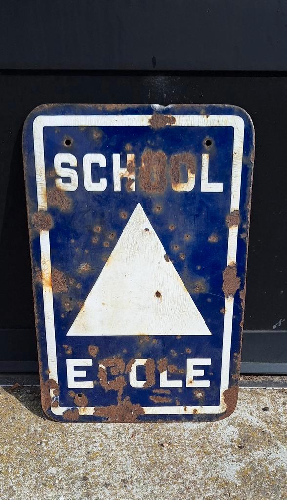 Oud Emaille Bord, School / Ecole, Stoere Decoratie😎 image 2