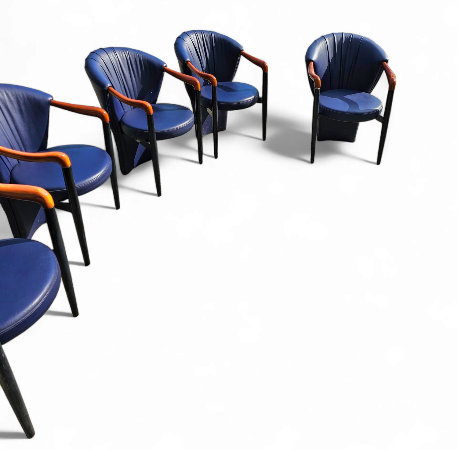6 X Costantini Arm Chair /dark Blue Leather image 3