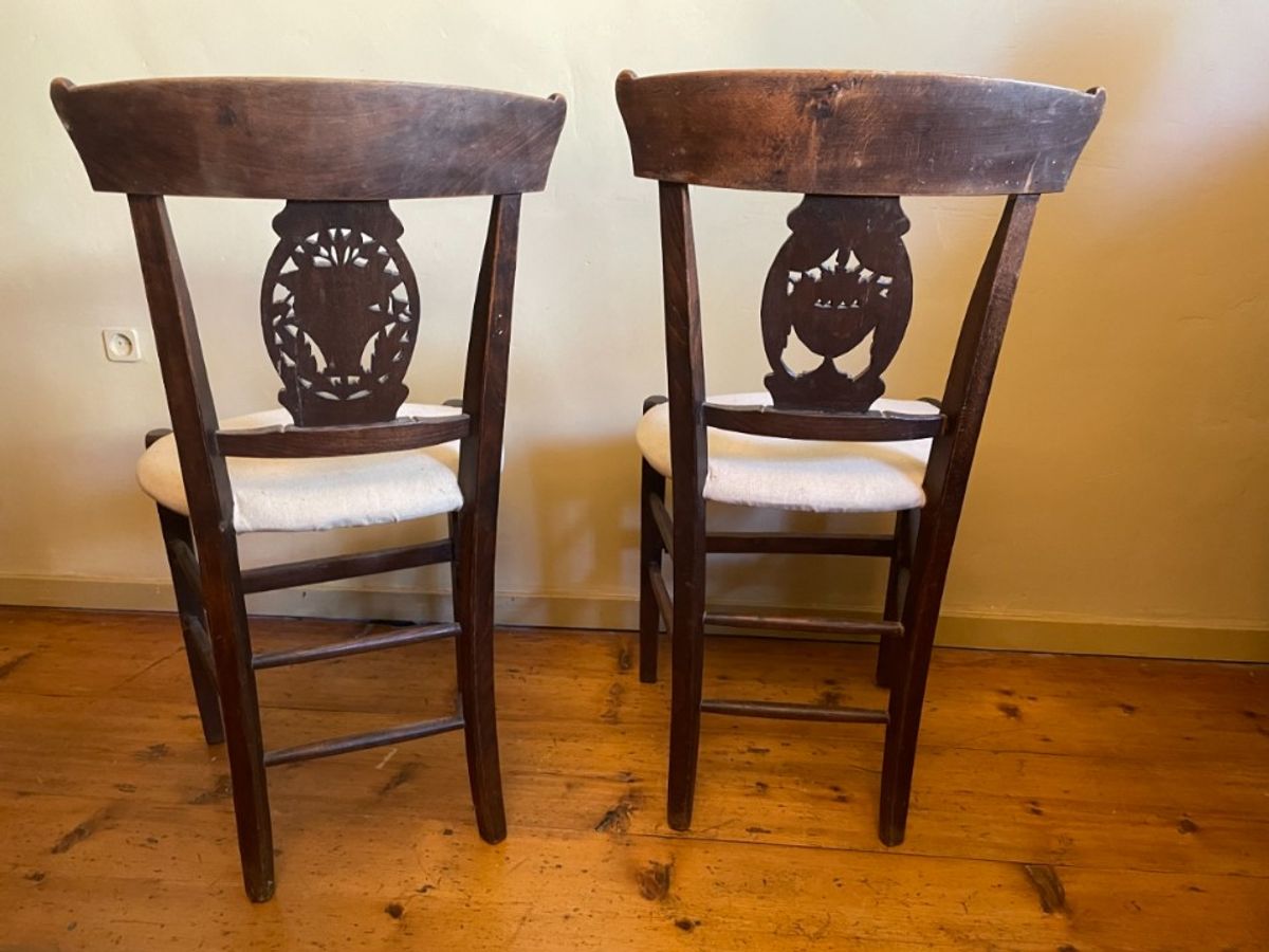 2 X Directoire Stoelen Frans Antiek image 3