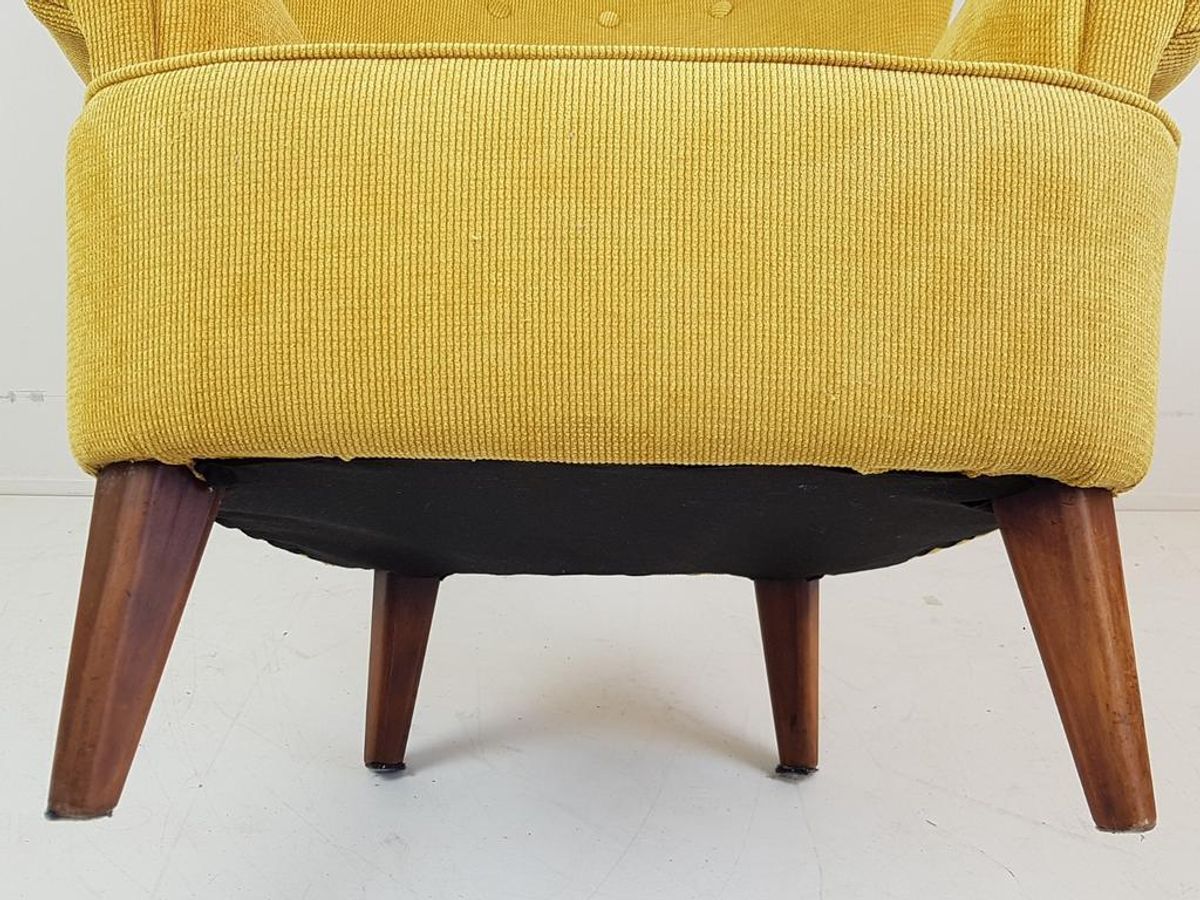Vintage Artifort Theo Ruth Fauteuil Geel Nieuw Gestoffeerd image 11