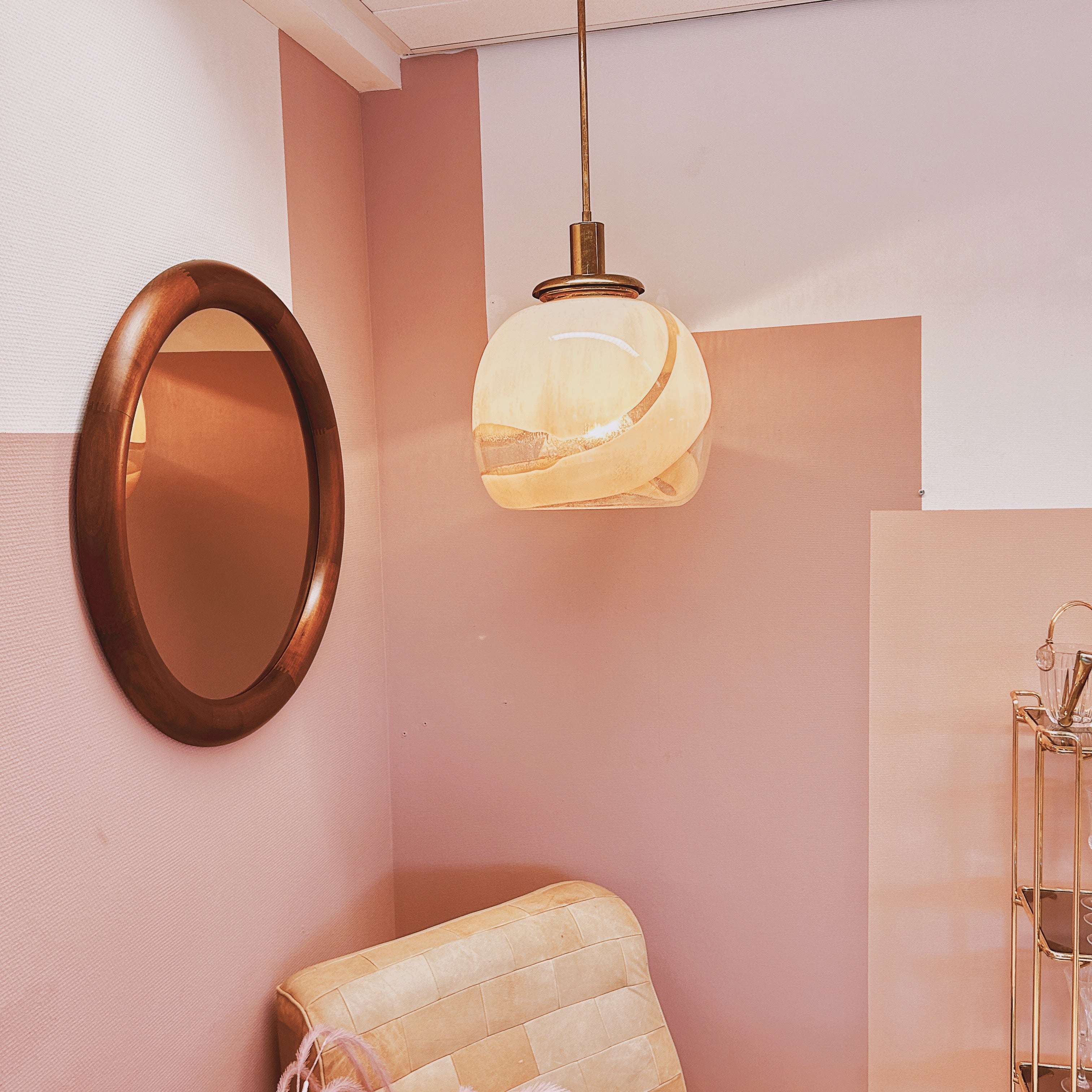 Italian Murano Glass Swirly Donut Hanging Light image 4