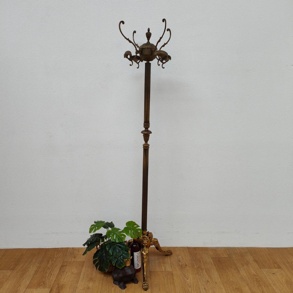 Goudkleurige Messing Kapstok, Hollywood Regency Hall Tree 5 image 3