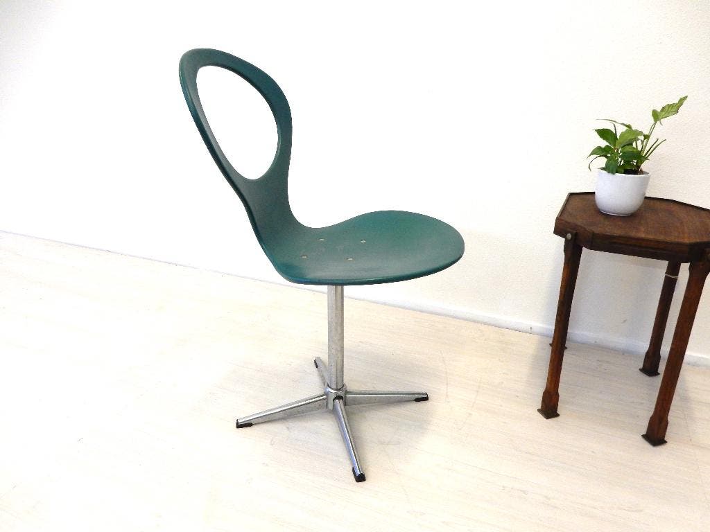 Vintage Eetkamerstoel Jaren 60/ 70 Design Plywood Benze image 9
