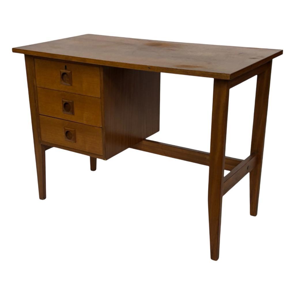Vintage Bureau Jaren 60 Compacte Werkplek Teak Design image 14