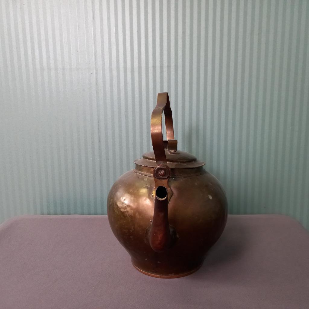 Schitterende Antieke Koperen Gehamerde Appelketel image 4